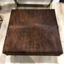 Load image into Gallery viewer, Dark Brown Brindle Cowhide Ottoman / Footstool
