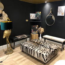 Load image into Gallery viewer, XL Bengal Print Cowhide Ottoman