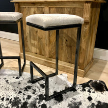 Load image into Gallery viewer, Contemporary Cowhide Bar Stools - Made to order