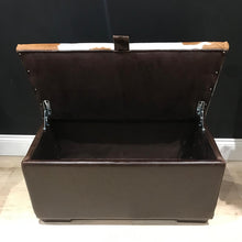 Load image into Gallery viewer, Cowhide & Leather Ottoman/ Storage Box