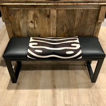 Load image into Gallery viewer, Bespoke zebra Print Cowhide & Italian Leather Two Person Bench