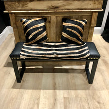 Load image into Gallery viewer, Bespoke Leather & Animal Cowhide Studded Two Person Bench