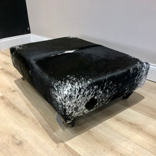 Load image into Gallery viewer, Bespoke Black & White Speckled Ottoman / Footstool
