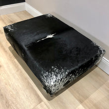 Load image into Gallery viewer, Bespoke Black & White Speckled Ottoman / Footstool