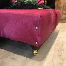 Load image into Gallery viewer, Bespoke Large Pink Cowhide Ottoman/ Footstool
