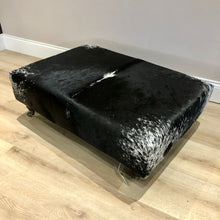 Load image into Gallery viewer, Bespoke Black & White Speckled Ottoman / Footstool
