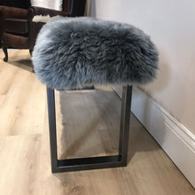 Load image into Gallery viewer, Bespoke Grey Genuine Sheepskin Two Person Bench