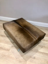 Load image into Gallery viewer, Bespoke Natural Brown Large Genuine Cowhide Ottoman Footstool Coffee Table
