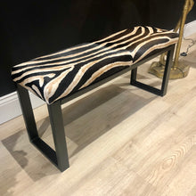 Load image into Gallery viewer, Bespoke Animal Print Genuine Cowhide Two Person Bench - MADE TO ORDER