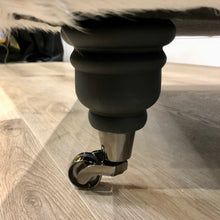 Load image into Gallery viewer, Bespoke Tufted Italian Leather & Cowhide Ottoman / Footstool