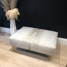 Load image into Gallery viewer, Bespoke Grey / Beige Ottoman Footstool Coffee Table