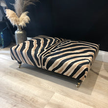 Load image into Gallery viewer, Bespoke Animal Print Genuine Cowhide Ottoman/ Footstool