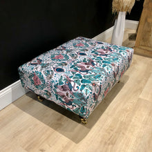 Load image into Gallery viewer, Bespoke Emma Shipley Amazon Print Ottoman / Footstool/ Coffee Table