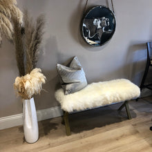 Load image into Gallery viewer, Bespoke Ivory & Gold Sheepskin Two Person Bench