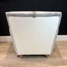Load image into Gallery viewer, Bespoke Argentinian White / Grey Cowhide & Italian Leather Arm Chair