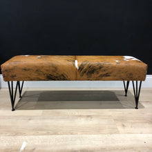 Load image into Gallery viewer, Tri Coloured Cowhide Deep Luxury Bench
