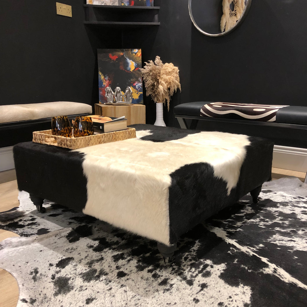 Frisian Cowhide Ottoman - Large