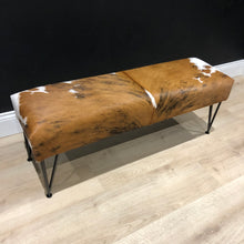 Load image into Gallery viewer, Tri Coloured Cowhide Deep Luxury Bench

