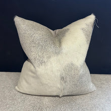 Load image into Gallery viewer, Grey and White Cowhide Cushion
