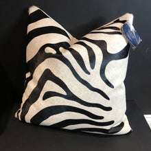 Load image into Gallery viewer, PAIR of Genuine Cowhide Cushions (printed zebra)
