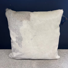 Load image into Gallery viewer, Grey and White Cowhide Cushion
