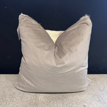 Load image into Gallery viewer, Grey and White Cowhide Cushion
