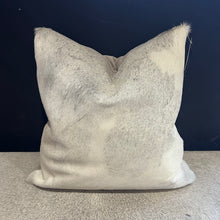 Load image into Gallery viewer, Grey and White Cowhide Cushion

