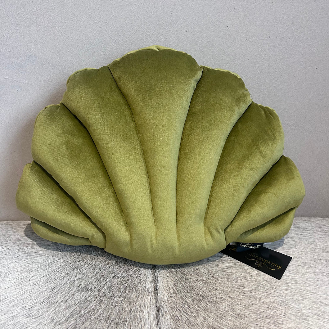 Shell Statement Cushion Olive / Green