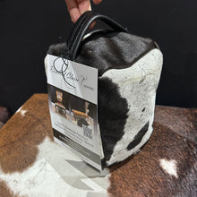 Load image into Gallery viewer, Black / Brown and Grey Cowhide Doorstop
