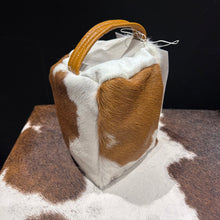 Load image into Gallery viewer, Tan &amp; White Cowhide Door Stop
