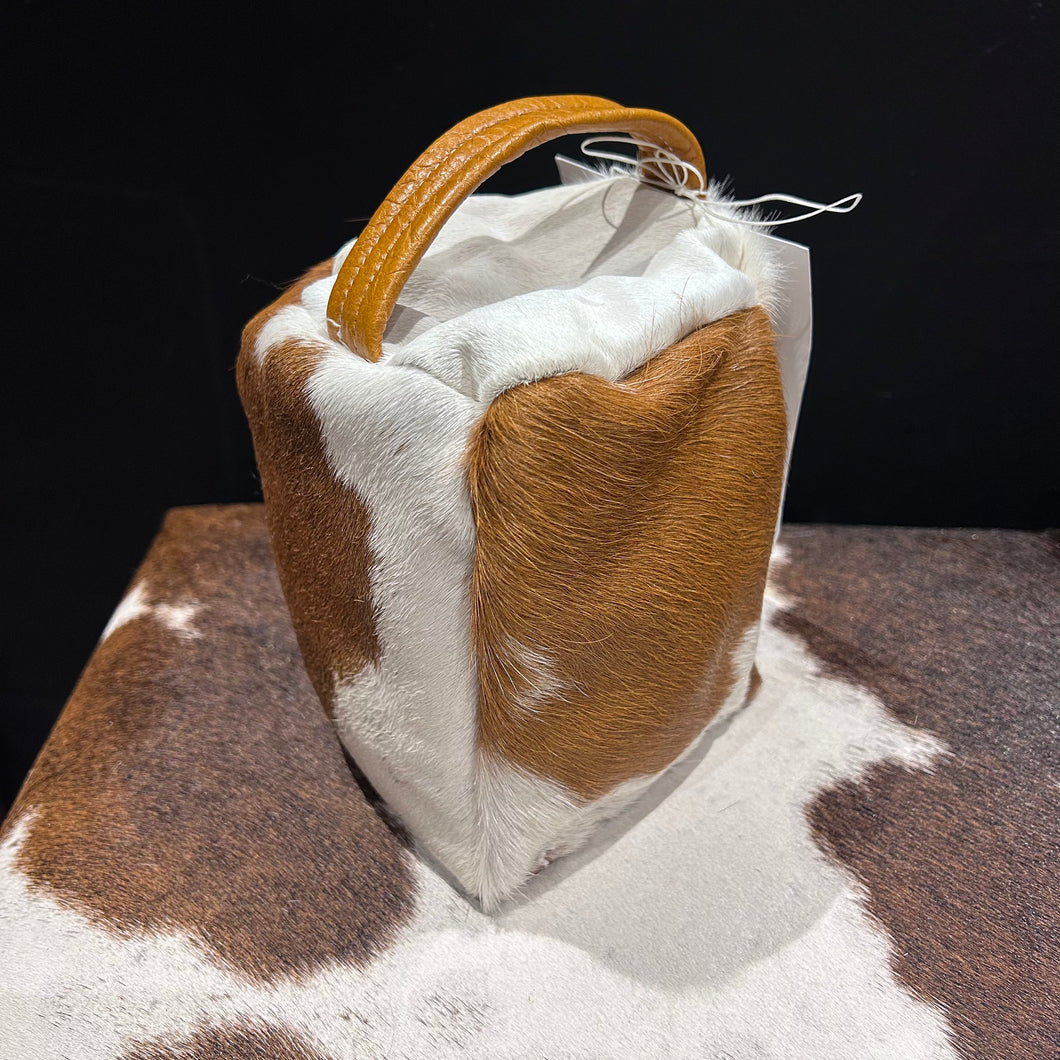Tan & White Cowhide Door Stop