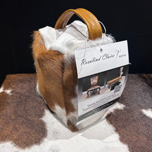 Load image into Gallery viewer, Tan &amp; White Cowhide Door Stop
