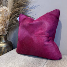 Load image into Gallery viewer, Fuscia Pink Cowhide Cushion
