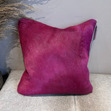 Load image into Gallery viewer, Fuscia Pink Cowhide Cushion
