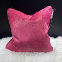 Load image into Gallery viewer, Fuscia Pink Cowhide Cushion
