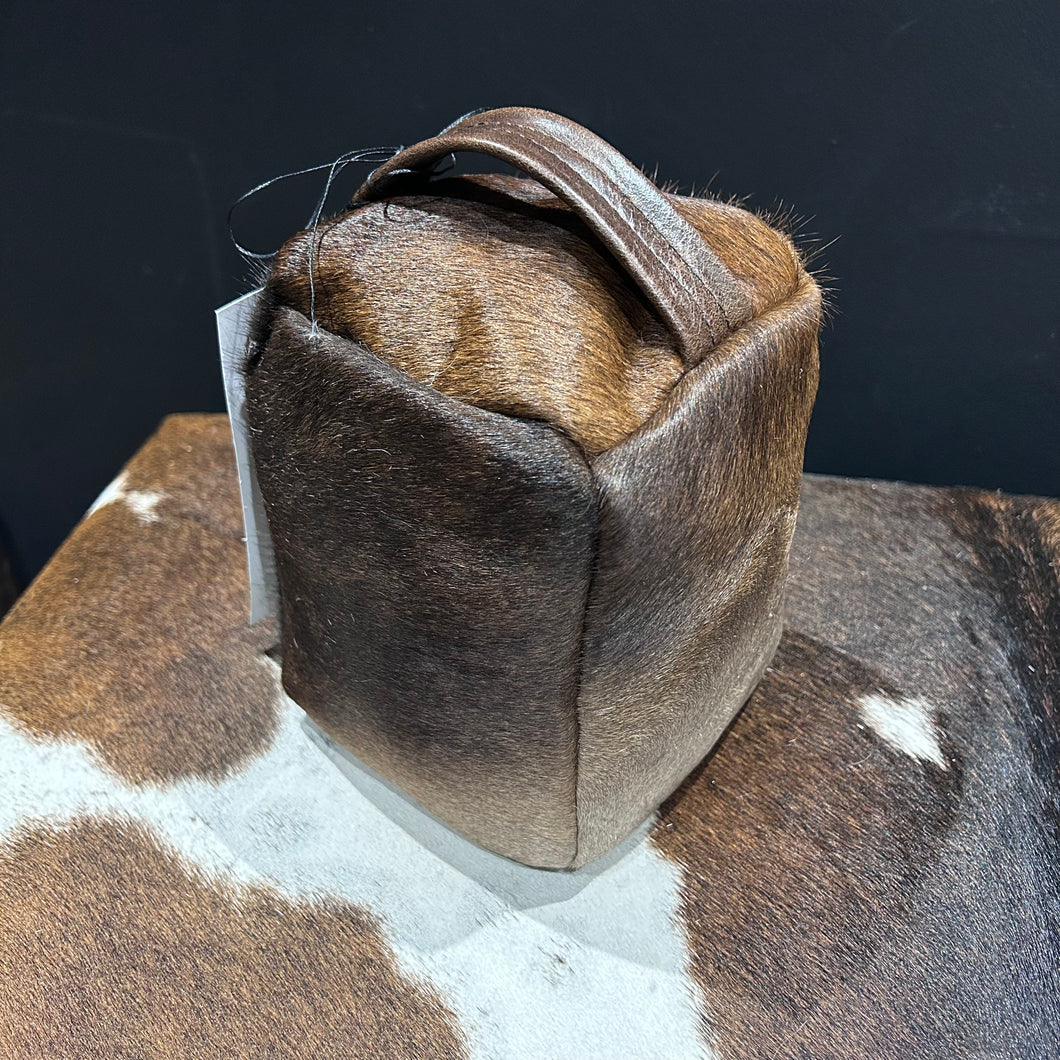 Dark Brown Cowhide Door Stop
