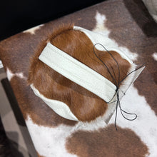 Load image into Gallery viewer, Tan &amp; White Cowhide &amp; Leather Door Stop
