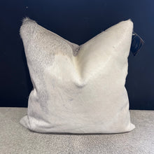 Load image into Gallery viewer, Grey and White Cowhide Cushion
