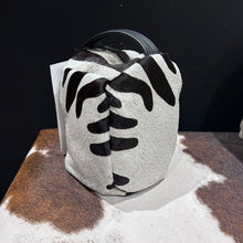Load image into Gallery viewer, Zebra Print Cowhide &amp; Black Leather Door Stop
