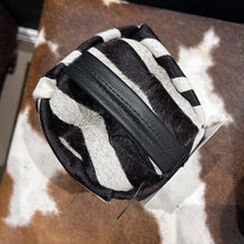 Load image into Gallery viewer, Zebra Print Cowhide &amp; Black Leather Door Stop
