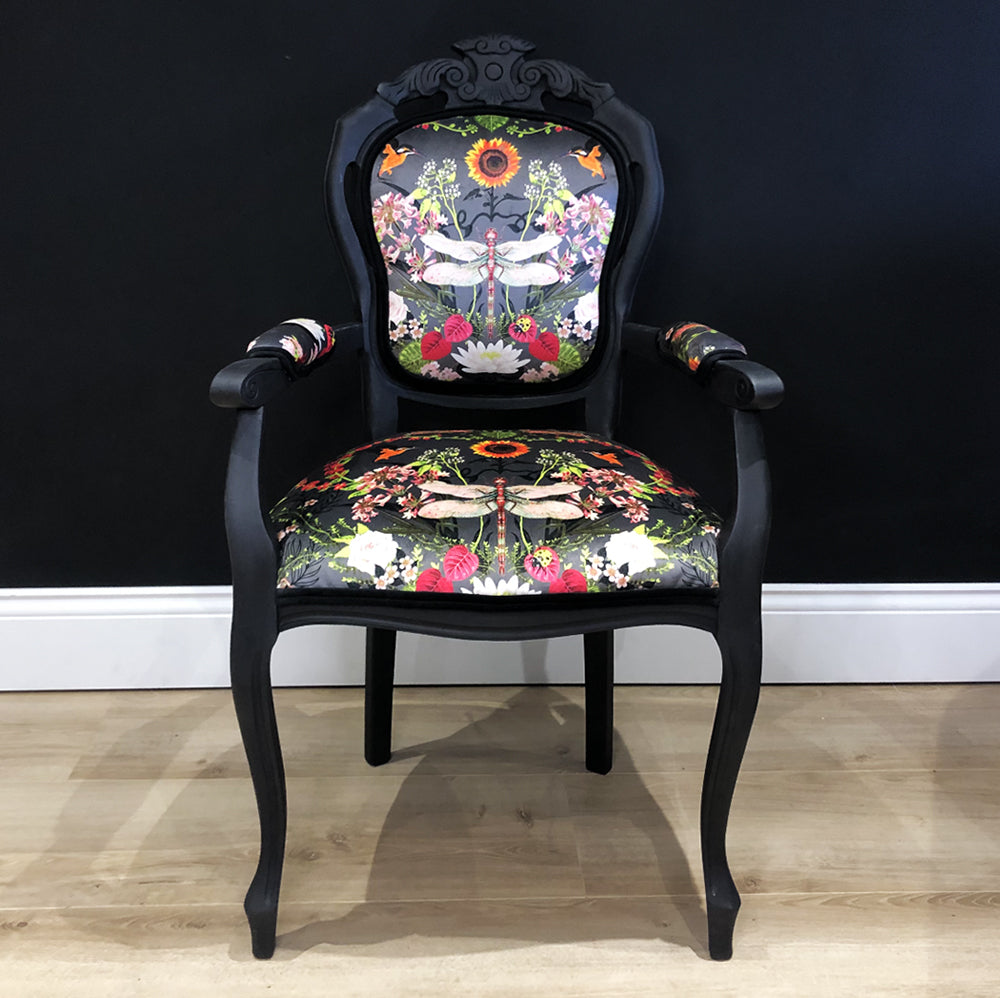Bespoke Botanical Louis Style Statement Chair