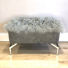 Load image into Gallery viewer, Tibetan Lambskin Sheepskin Bench / Footstool

