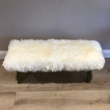 Load image into Gallery viewer, Bespoke Ivory &amp; Gold Sheepskin Two Person Bench
