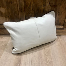 Load image into Gallery viewer, Tan &amp; White Leather Cushion
