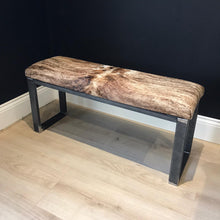 Load image into Gallery viewer, Bespoke Brindle Cow Hide Industrial Bench
