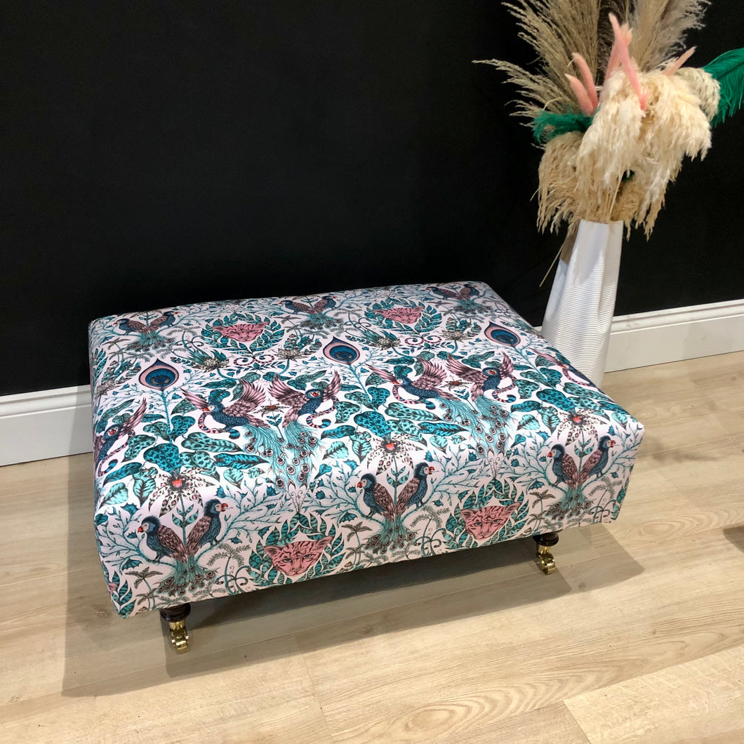 Bespoke Emma Shipley Amazon Print Ottoman / Footstool/ Coffee Table