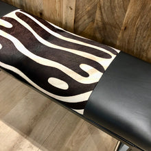 Load image into Gallery viewer, Bespoke zebra Print Cowhide &amp; Italian Leather Two Person Bench
