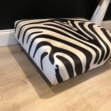 Load image into Gallery viewer, AVAILABLE TO ORDER! Bespoke Zebra Animal Print Cowhide Ottoman / Footstool / Coffee Table
